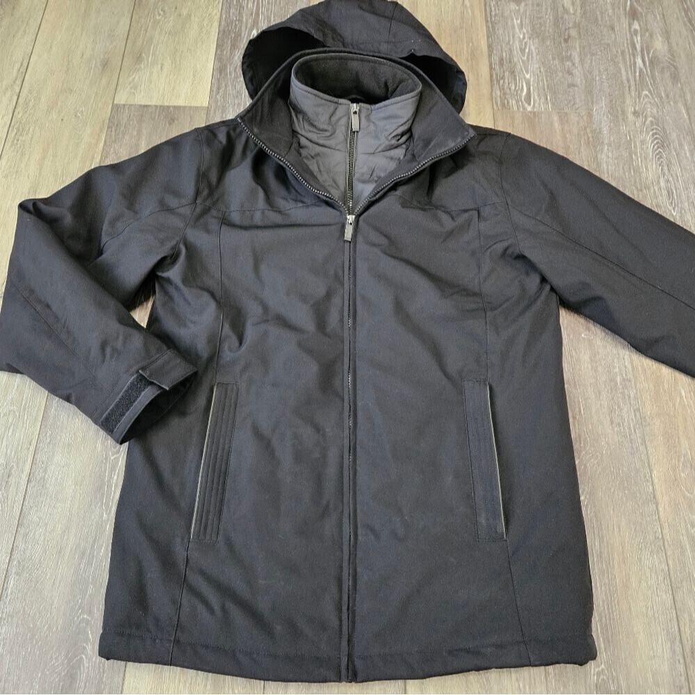 Weatherproof Ultra Tech Removeable Hood Full Zip Jacket Black Women's Small